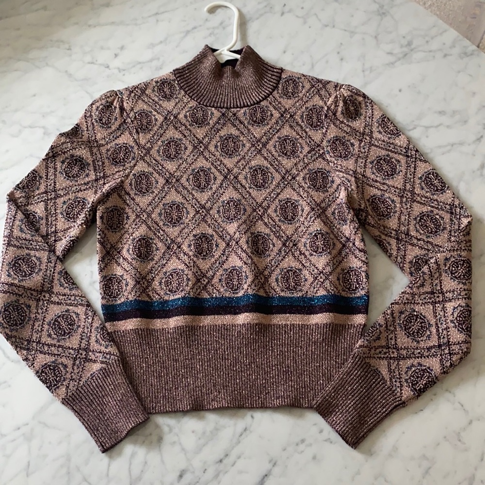 Cinq a Sept shimmer Turtleneck Sweater S